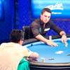Sam Trickett faces off against Antonio Esfandiari in the final round of the Big One for One Drop at the World Series Of Poker at the Rio Pavilion, July 3, 2012.
